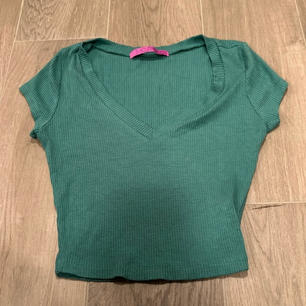 Jac Parker Women’s Green Cropped T-Shirt Size S
